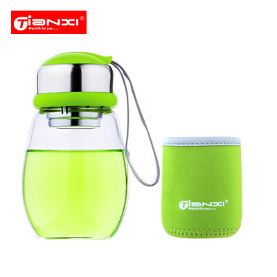 

Jingdong supermarket] Tianyi (TI-31) glass cups portable creative cute cups female students filter cup cup readily cup green