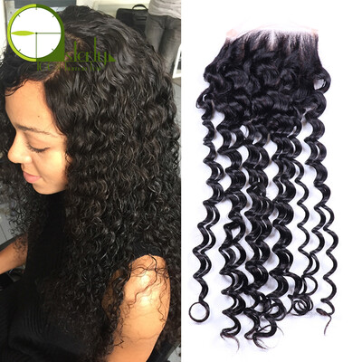 

Peruvian Virgin Hair Deep Wave With Closure 3 Bundles With Closure Peruvian Deep Wave With Closure Curly Bundles With Closure