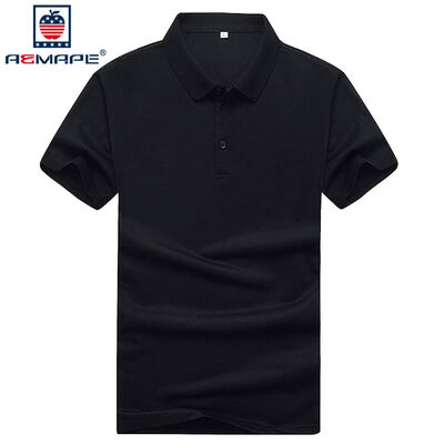 

AEMAPE / American · Apple short-sleeved T-shirt male solid color leisure couple models fashion Slim POLO shirt 17080AP8008 dark blue (male