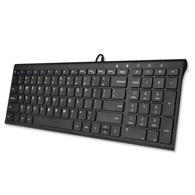 

BOW HW193A metal wired USB ultra-thin keyboard black 99 key