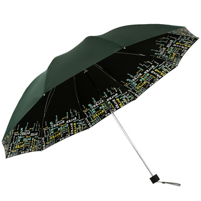 

Paradise umbrella to increase the satin vinyl UPF50 Yushu Linfen three fold sunny umbrella 31012E army green