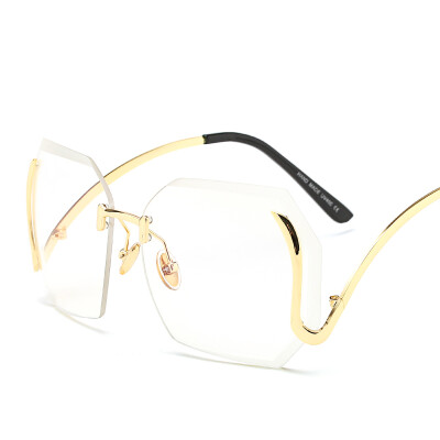 

мода винтаж rimless очки новой женщины высокого качества с уклоном в rimless солнцезащитные очки дамы розовые очки