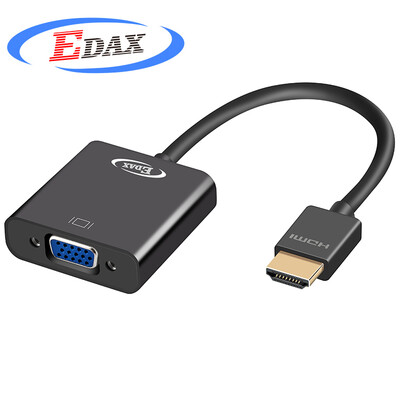 

EDAX HDMI to VGA cable converter with audio port HD video adapter adapter computer box connection projector TV monitor line black E022