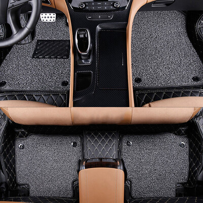 

Huashi Buick Lacrosse mats 16 new Lacrosse seasons universal leather silk ring mats new LaCrosse car stereo mats LaCrosse modified special luxury models with silk ring - mysterious black