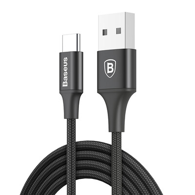 

Baseus Micro USB Type-C Charging Cable for Huawei P9P10Honor89mate910Xiaomi55sSamsung 2M Black