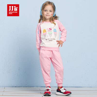 

JJLKIDS Partner Club children's clothing girls autumn kit girls children's children's sweater trousers two-piece sets GCZ73141 rose red 100