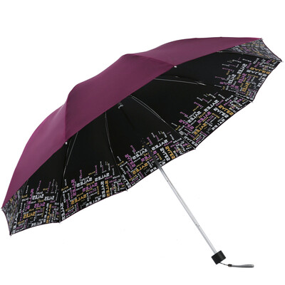 

Paradise umbrella to increase the satin vinyl (UPF50 +) Yushu Linfen three fold sunny umbrella 31012E army green