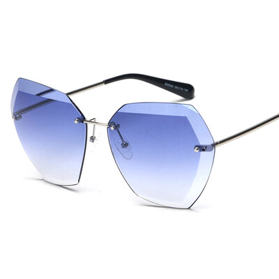 

Peekaboo крупногабаритные полигона rimless очки - бренд высокого качества, градиент женщин rimless солнцезащитные очки и 2017 VU40