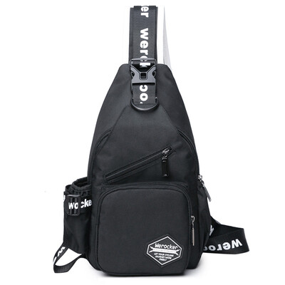 

Light rider Korean sports riding bag chest bag male outdoor shoulder casual slung mens pockets packet tide 277 black
