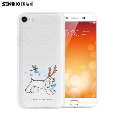 

Sendio Apple iPhone7 Case Case 3D Stereo Relief TPU All-Inclusive Soft Case Small Fresh Men & Women Small T Series Pretending Reindeer White