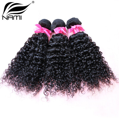 

Nami Hair 3 Bundles Brazilian Curly Weave Remy Hair 100% Human Hair Natural Color Hair Weaving Extensions Free Shipping