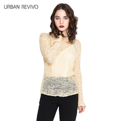 

UR Ms Holiday Wind personality wild perspective sweater WH03R9BN2001 card of the Department of