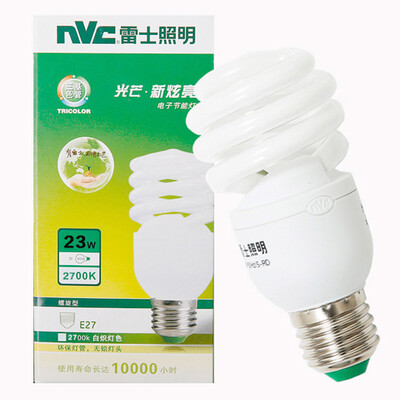 

Энергосберегающие лампы NVC (NVC) E27 большой рот спираль 23W2700K лампа накаливания (желтый)