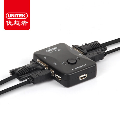 

UNITEK vga switcher 2 in 1 out of 15m manual KVM video switcher desktop laptop monitor vga converter with original line U-8709ABK