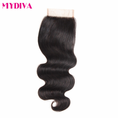 

Mydiva Hair Brazilian Body Wave Lace Closure Middle Part Remy Hair Closure Swiss Lace 100 Human Hair 1 Piece 8-20inch