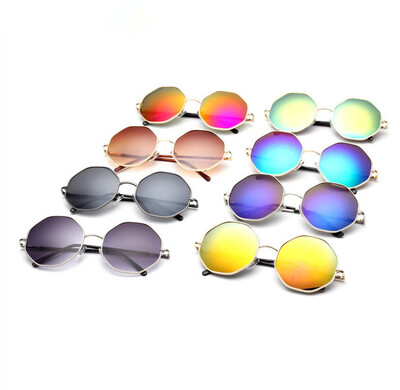 

Lady polygonal metal turtles mirror tide people decorated sunglasses as gift for women