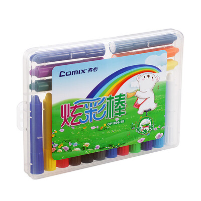 

Qixin COMIX 18 colors washable colorful stickscrayon children stationery painting material OP1006-18