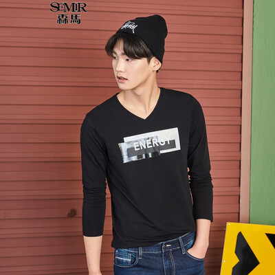 

Semir Long Sleeve T-Shirt Male 2017 Fall V Collar Body T-Shirt Men's T-Shirt T 12316011204 Bleaching
