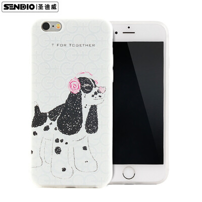 

Shengdi Вая (Sendio) Apple iPhone6 ​​/ 6с телефона оболочка защитный рукав / 3D трехмерного рельеф TPU все включена мягкая оболочка падения сопротивления минималистского небольших свежих мужчин и женщин / T серия малого белого камня
