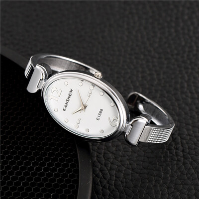 

Women Silver Bracelet Watches Women Ladies Fashion Dress Watch Oval Dial Bangle Clock Quartz Watch