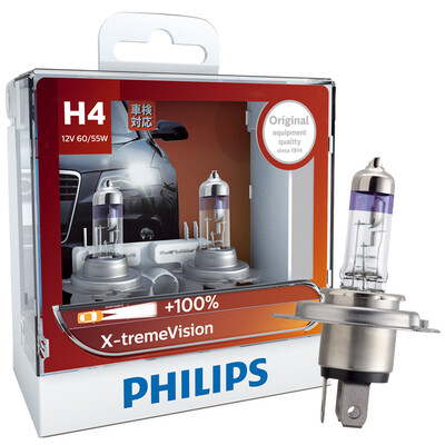 

Philips PHILIPS new bright light H4 upgrade car light bulbs 2 loaded bright 100 growth 35 m color temperature 3350K