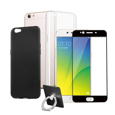 

[Shell из трех частей] San Diwei (Sendio) oppo r9s phone case защита оболочка раковина жесткая оболочка черный / TPU прозрачная мягкая оболочка / шелковый экран полноэкранная стальная пленка черный