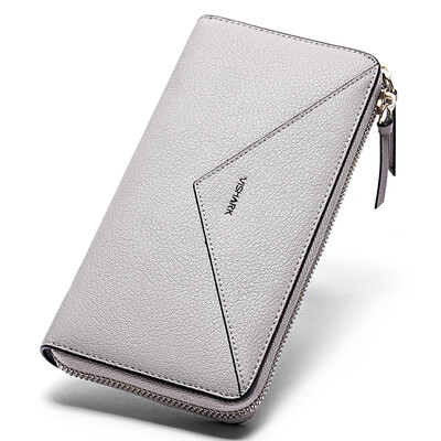 

Shark VISHARK Womens Wallet Long Leather Large Capacity Handbag Multi-card Handle Bag DS60680711 Black