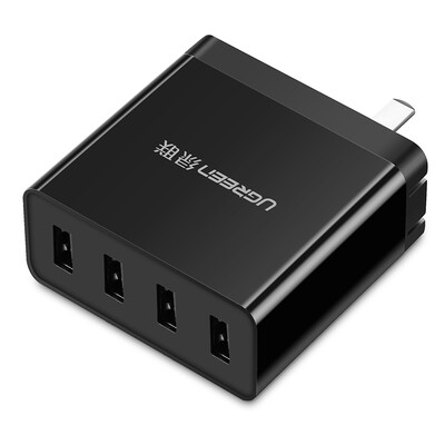 

Green Union Multi-Port USB Складное зарядное устройство 2.4A Высокоскоростное быстрое зарядное устройство 4 сотового телефона с плоским универсальным адаптером питания для 5V / 2a Apple Andrews Millet Huawei 30245 Black