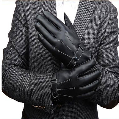 

New autumn and winter warm cycling driving outdoor plus velvet skin thick skin Yupi men's three barbed touch gloves