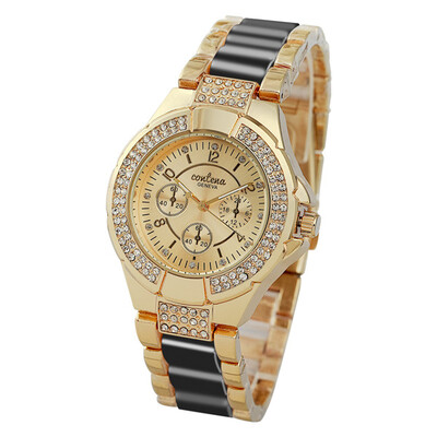 

Female Luxury Crystal Bracelet Wristwatches CONTENA Fashion Elegant Women Quartz Watch Business Ladies Watches