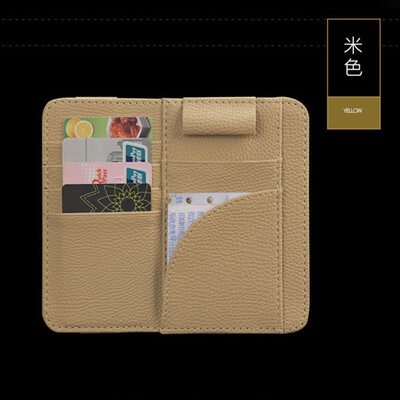 

Car Interior Multifunction Business Card Wallet Sun Visor Invoice Mini Storage Card Bag