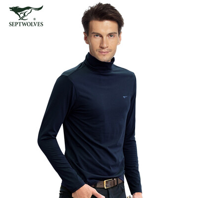 

Seven wolves autumn clothing mens cotton high collar fashion Korean mens autumn&winter thermal underwear youth repair shirt single piece 98974 dark gray XL