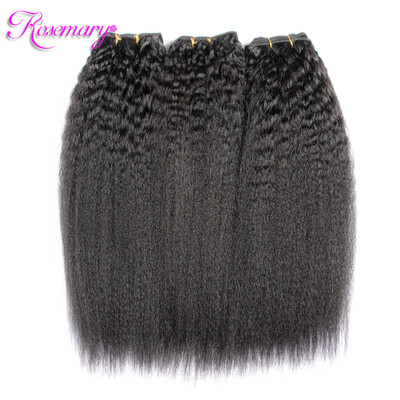 

Malaysian Virgin Hair Straight Coarse Yaki 3 PcsLot aki 8"-26" Kinky Straight Human Hair