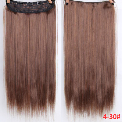 

22 inch55cm Long Straight Women Clip in Hair Extensions Black Brown High Tempreture Synthetic Hairpiece