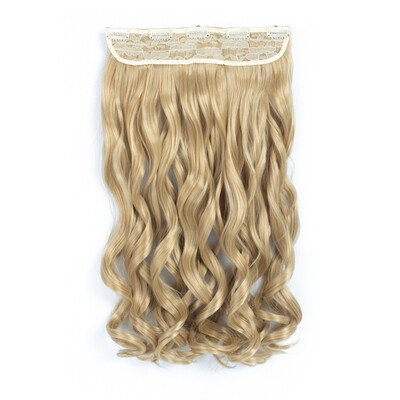 

20" Curly Wave 34 Full Head One Piece 5clips Clip in on Synthetic Hair Extension High Temperature Fiber Hair Pieces Wavy Hair