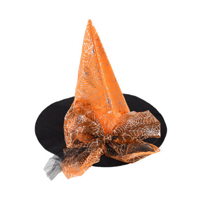 

New&new fine arts Halloween party childrens spider yarn hat masquerade cosplay dress up magician props wizard show spire cap orange