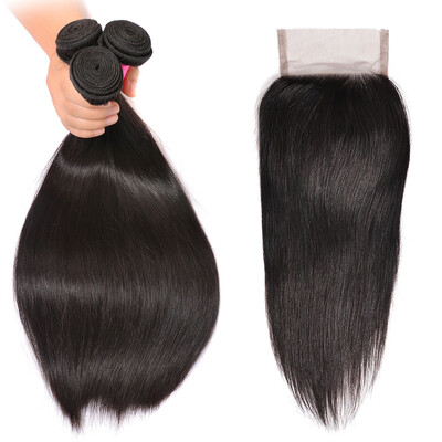 

Brazilian Virgin Hair With Closure 3 Bundles Brazilian Hair Weave Bundles With Closure 8A Brazilian Virgin Hair With Closure