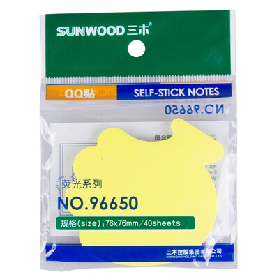 

SUNWOOD 96650 fluorescent instructions label notes paper 76×76mm colour random