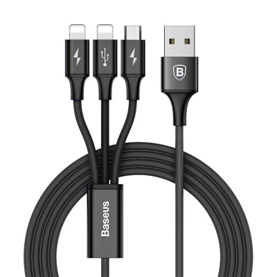 

Кабель Baseus 3-в-1 Lightning/Micro USB/Type-C для зарядки и передачи данных