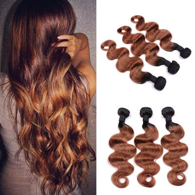

Ombre Hair Extensions Ombre Brazilian Hair 4 Bundle Soft Brazilian Virgin Hair Body Wave Nice Ombre Human Hair T1B30