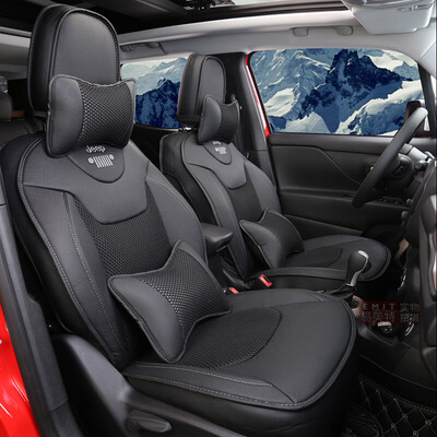 

Huashi jeep free man cushion free man seat cushion jeep all surrounded leather four seasons seat cushion modified free man special seat cover mesh luxury sports black