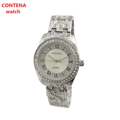 

New Luxury Fashion CONTENA Classic Roman Number Ladies Quartz Wristwatch Women Golden Bracelet Watch Gifts