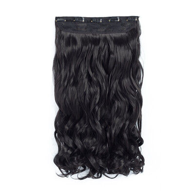 

20" Curly Wave 34 Full Head One Piece 5clips Clip in on Synthetic Hair Extension High Temperature Fiber Hair Pieces Wavy Hair