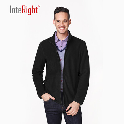 

INTERIGHT Men's Polar Fleece Collar Sweater Casual Jacket Wine Red XL