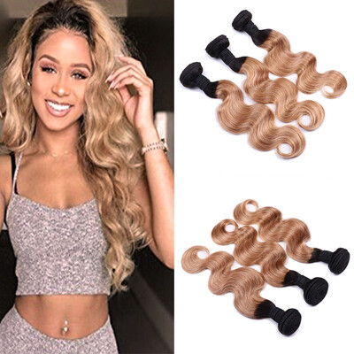 

7a Grade Brazilian Hair Ombre Weave Brazilian Body Wave Ombre Unprocessed Human Hair Bundles Ombre T1B/27 4 Bundles