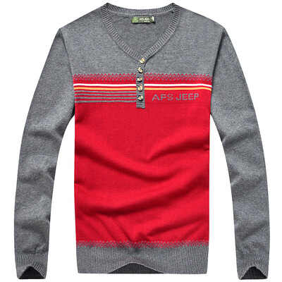 

Свитер с свитерами из свитера с джипом Battlefield Men Casual Slim V-образным вырезом 16001Z5002 Серый 2XL