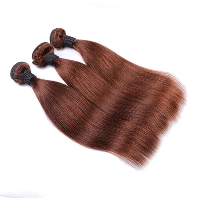 

Iueenly Hair 4 Bundles Light Brown 4 Color Brazilian Human Straight Hair Extensions12"-24" No Shedding No Tangle Free Shipping
