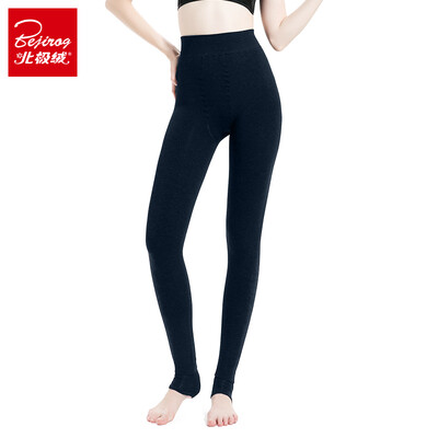 

Arctic cashmere autumn&winter self-cultivation plus cashmere thickened tread ladies colorful cotton underwear socks high elastic wear warm pants female pure black piece