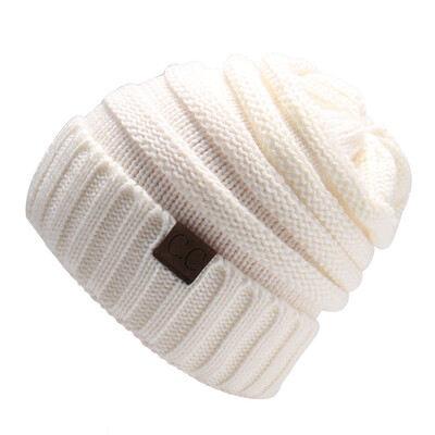 

мужчины женщины зимой трикотажные шерстяную шапку складки досуг Beanies шляпа сплошной цвет Hip-Hop Skullies Beanie