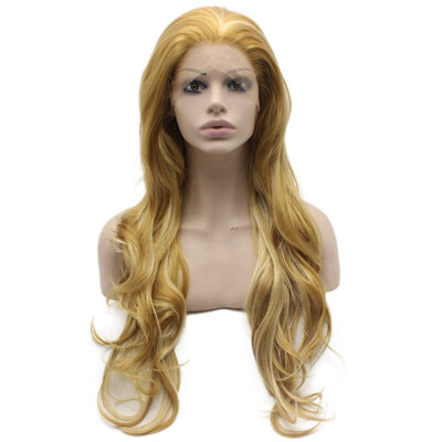 

Long Wavy Blonde Highlight Lace Front Synthetic Wig Heat Resistant